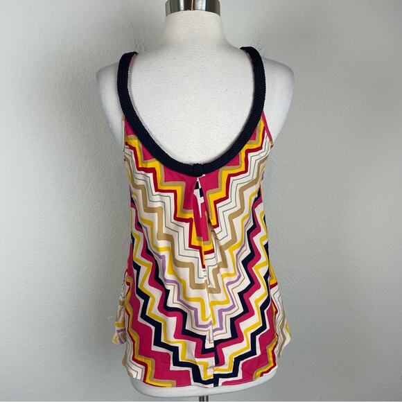 Diane Von Furstenberg Multi Color Sleeveless  Corded Neck Top 10 - Picture 8 of 11